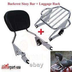 Passenger Backrest Sissy Bar/Luggage Rack For Harley Road King Street Glide 09+