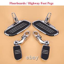 Passenger Floorboards / Highway Foot Pegs For Harley Road King Street Glide 93+