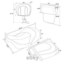Passenger Seat Backrest Road King Street/Road/Electra Glide 2014-2023 Black Red