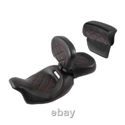 Passenger Sissy Bar Backrest Pad For Road King Street Glide 2014-2023 Black Red