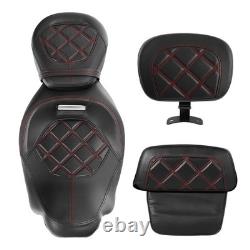 Passenger Sissy Bar Backrest Pad For Road King Street Glide 2014-2023 Black Red