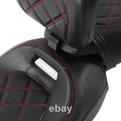 Passenger Sissy Bar Backrest Pad For Road King Street Glide 2014-2023 Black Red