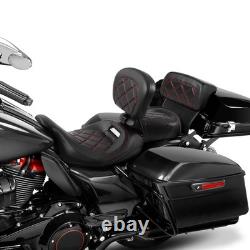 Passenger Sissy Bar Backrest Pad For Road King Street Glide 2014-2023 Black Red