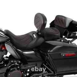 Passenger Sissy Bar Backrest Pad For Road King Street Glide 2014-2023 Black Red