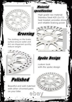 Polish 11.8 Front & Rear Brake Rotors Pads Electra Glide Street Glide Road King