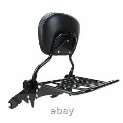 Rear Backrest Sissy Bar With Rack For Harley Touring Road King Street Glide 09-21
