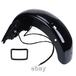 Rear Extended Fender w LED Light For Harley Touring Road King Street Glide 93-08