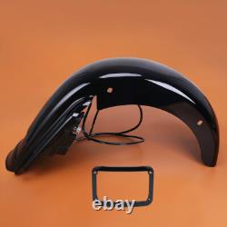 Rear Extended Fender w LED Light For Harley Touring Road King Street Glide 93-08