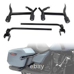 Rear Saddle Bag Guards Crash Bar For Harley Touring Street Glide Road King 09-25