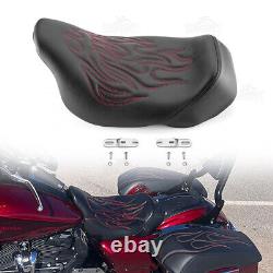 Red Fire Solo Seat For Harley Touring Road King Glide CVO Street Glide 2008-UP