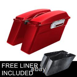 Red Hard Bags Saddlebag Fit For Harley Touring Road King Street Glide 1994-2013