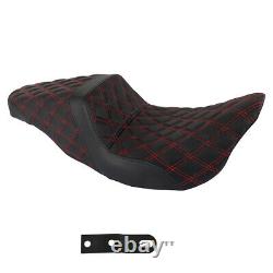 Red Lattice Stitch Step-Up Seat For Touring Road King Electra Street Glide 08+