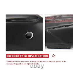 Red Saddlebag Lid Bra Covers For Harley 2014-UP Touring Road King Street Glide