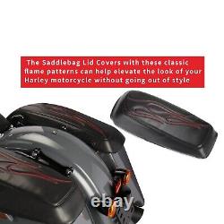 Red Saddlebag Lid Bra Covers For Harley 2014-UP Touring Road King Street Glide