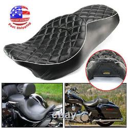 Rider Driver Passenger 2 Up Seat For Harley Touring Street Glide Road King 08-15