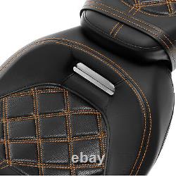 Rider Passenger Seat with Backrest Pad Fit For Harley Road King Street Glide 09-22