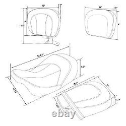 Rider Passenger Seat with Backrest Pad Fit For Harley Road King Street Glide 09-22