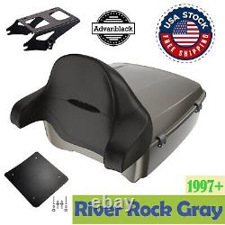 River Rock Gray King Tour Pack Pak For 97+ Harley Street Road King Electra Glide