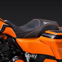 Road Glide Seat 09-23 Touring Road King Street Glide Electra Glide Orange Stitch