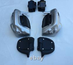 Silver Lower Vented Leg Fairings Harley Touring Road King Glide FLHR FLHT street