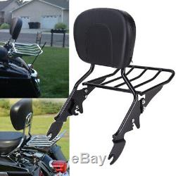 Sissy Bar Backrest Luggage Rack With Pad For Harley Street Glide Road King 2009-20