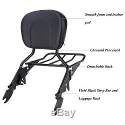 Sissy Bar Backrest Luggage Rack With Pad For Harley Street Glide Road King 2009-20