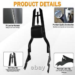Sissy Bar Luggage Rack Backrest for 09-24 Harley Touring Road King Street Glide