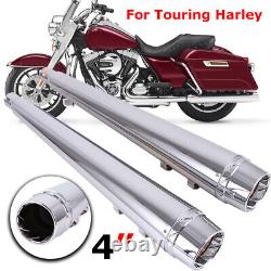 Slip On Mufflers Exhaust Pipes for Harley Road King Street Electra Glide 1995-16