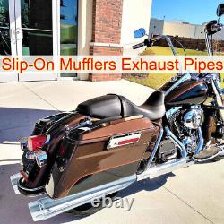 Slip On Mufflers Exhaust Pipes for Harley Road King Street Electra Glide 1995-16