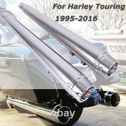 Slip On Mufflers Exhaust Pipes for Harley Road King Street Electra Glide 1995-16