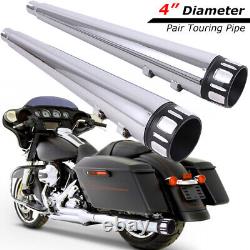 Slip on Mufflers Exhaust Pipe For Harley Touring Road King Electra Street Glide