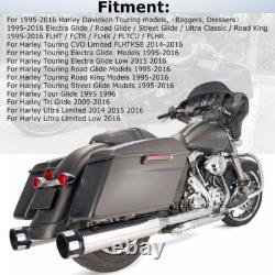 Slip on Mufflers Exhaust Pipes For Harley Road King Street Electra Glide 95-2016