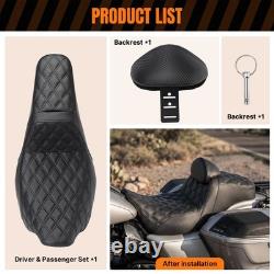 Step-Up Passenger Driver Seat & Backrest For Harley Street Glide Road King 09-up