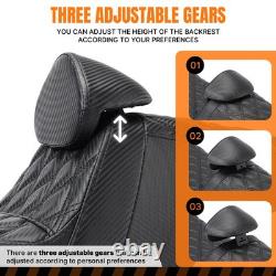 Step-Up Passenger Driver Seat & Backrest For Harley Street Glide Road King 09-up