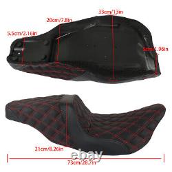 Step-Up Seat For Touring Road King Electra Street Glide Red Lattice Stitch US