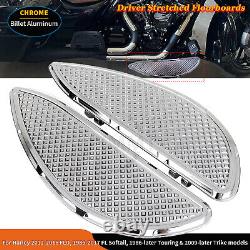 Stretched CNC Driver Floorboards For Harley Softail FLSTC Road King Street Glide