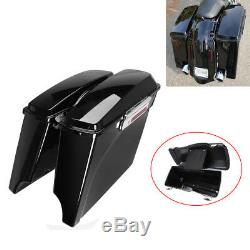 Stretched Extended Hard Saddle Bags For Harley Street Glide Road King 1993-13