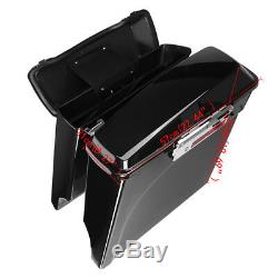 Stretched Extended Hard Saddle Bags For Harley Street Glide Road King 1993-13