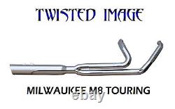 TWISTED COMPETITION 2 into 1 EXHAUST HARLEY M8 ELECTRA GLIDE ROAD KING STREET