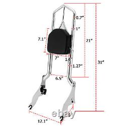 Throne Backrest Sissy Bar For Harley Touring Road King Street Glide 2009-2024