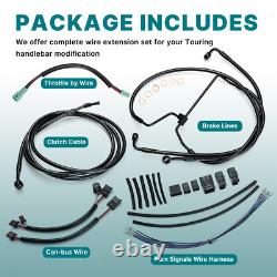 Touring Road King Street Glide 16 Bar Extended Cable Kit for 2014-2016 NO ABS