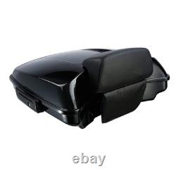 Trunk Backrest Pad Black Latches for Harley Road King Street Glide 2014 Later Trunk Backrest Pad Black Latches for Harley Road King Street Glide 2014 Later
