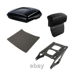 Trunk Black Latches Backrest Pad for Harley Road King Street Glide 2014 Later