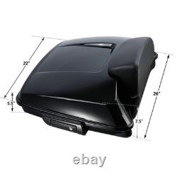 Trunk Black Latches Backrest Pad for Harley Road King Street Glide 2014 Later