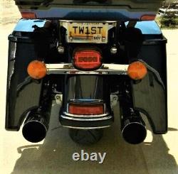 Twisted Venom Extended Black Saddlebags Harley Electra Glide Road King Street