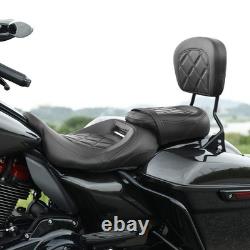 Two-Piece 2-Up Seat with Sissy Bar Backrest Road King Street Glide 2009-2023