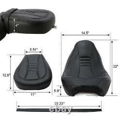 Two-up Low-Profile Seat Set For Harley Touring Street Glide Road King 2009-2021