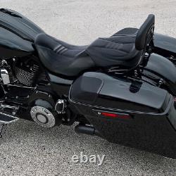Two-up Low-Profile Seat Set For Harley Touring Street Glide Road King 2009-2021