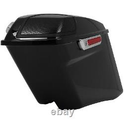 Vivid Black 4'' CVO Extended Hard Saddlebags For 14-21 Harley Touring Road king