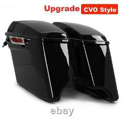 Vivid Black 4'' CVO Extended Hard Saddlebags For 14-21 Harley Touring Road king